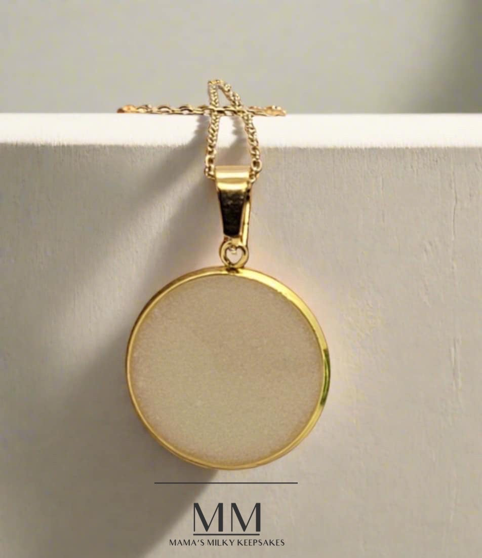 Breastmilk Round Pendant, Cremation Round Pendant, Keepsake Round Pendant, Sterling Silver Round Pendant, Hair Pendant, Ash Pendant, Umbilical Cord Pendant, BreastmilkJewelry Round Pendant