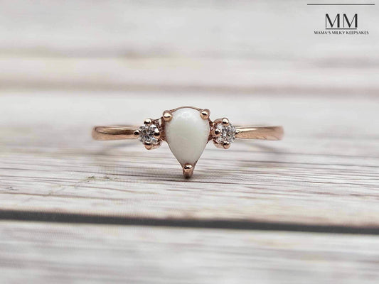 Breastmilk Pear Ring, Cremation Pear Ring, Keepsake Pear Ring, Sterling Silver Pear Ring, Hair Pear Ring, Ash Pear Ring, Umbilical Cord Pear Ring, BreastmilkJewelry Pear Ring