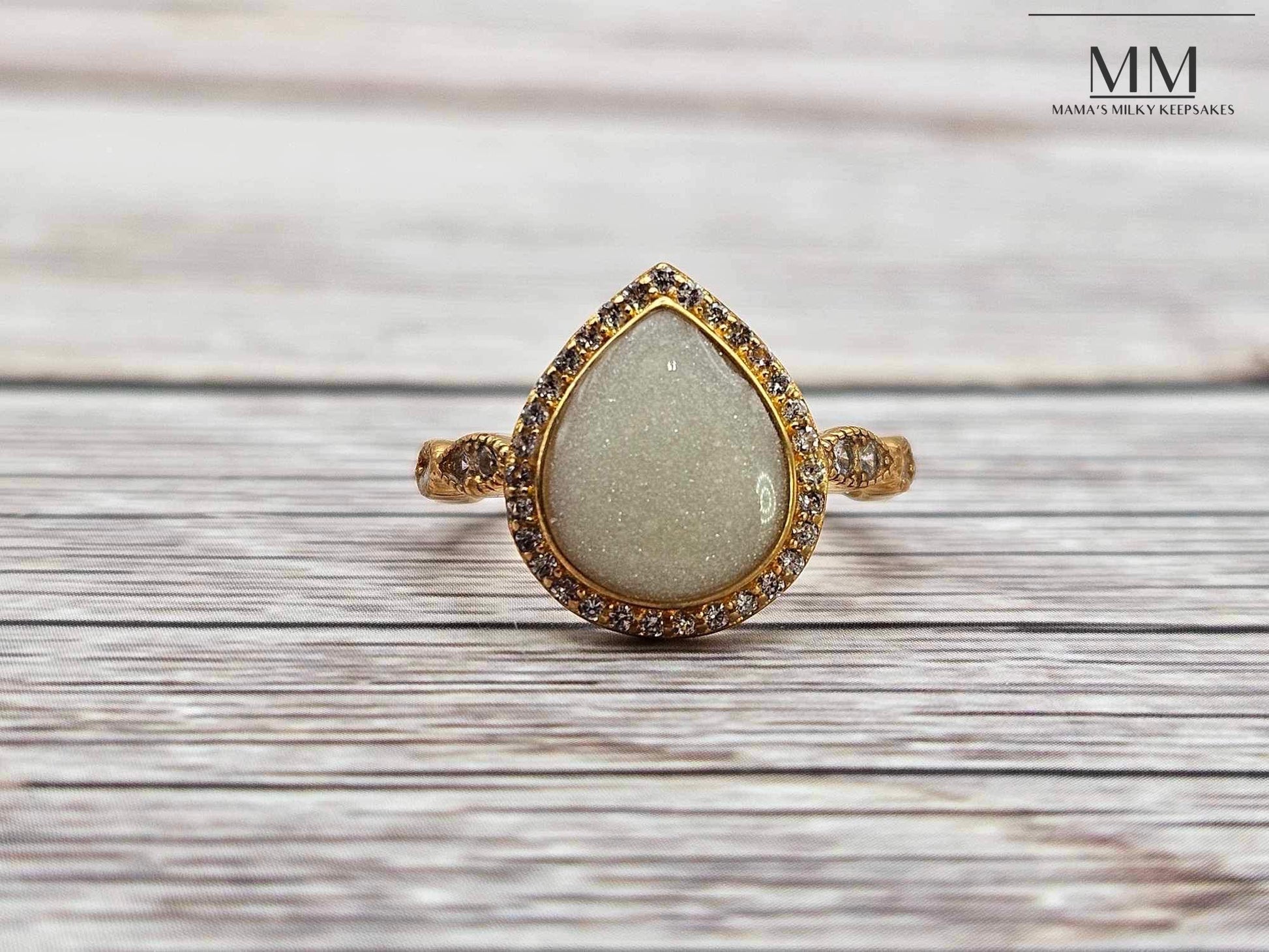 Breastmilk Pear Ring Cremation Pear Ring, Keepsake Pear ring, Sterling Silver Pear Ring, Hair Pear Ring, Ash Pear Ring, Umbilical Cord Pear Ring, BreastmilkJewelry Pear Ring