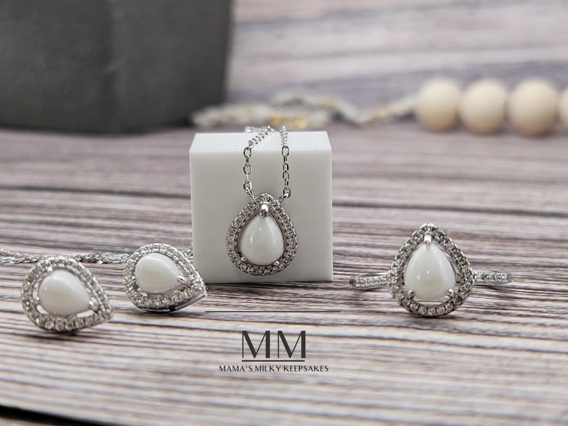 Breastmilk Pear Set, Cremation Pear Set, Keepsake Pear Set, Sterling Silver Pear Set, Hair Pear Set, Ash Pear Set, Umbilical Cord Pear Set, BreastmilkJewelry Pear Set