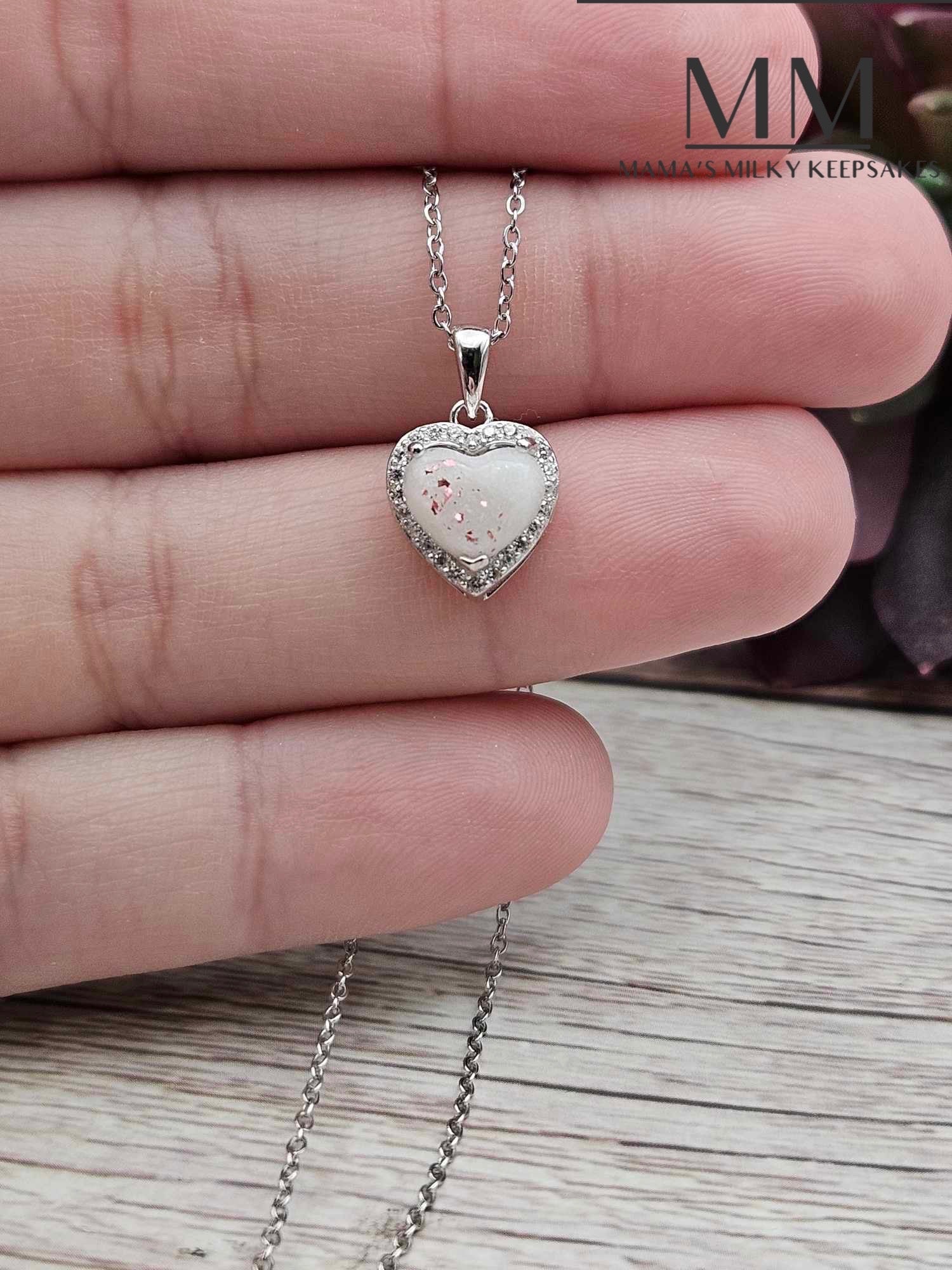 Breastmilk Heart Pendant, Cremation Heart Pendant, Keepsake Heart Pendant, Sterling Silver Heart Pendant, Hair Heart Pendant, Ash Heart Pendant, Umbilical Cord Heart Pendant, BreastmilkJewelry Heart Pendant
