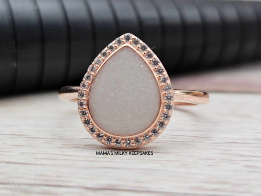 Breastmilk Teardrop Ring
Cremation  Teardrop Ring Keepsake Teardrop Ring
 Sterling Silver Teardrop Ring
Hair Teardrop Ring, Ash Teardrop , Umbilical Cord, Teardrop Ring
BreastmilkJewelry Teardrop Ring