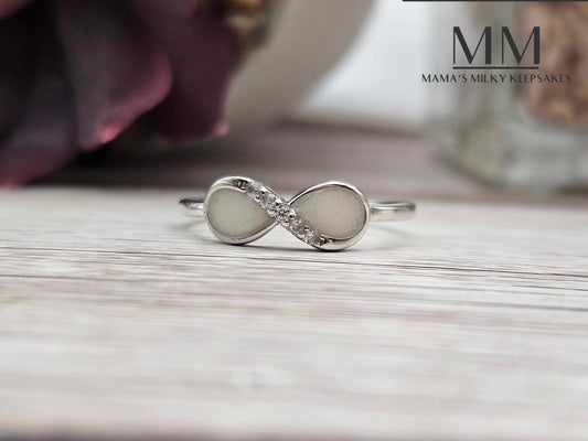Breastmilk Infinity Ring
Cremation Infinity Ring Keepsake Infinity Ring
 Sterling Silver Infinity Ring
Hair Infinity Ring, Ash Infinity Ring , Umbilical Cord Infinity Ring
BreastmilkJewelry Infinity Rings