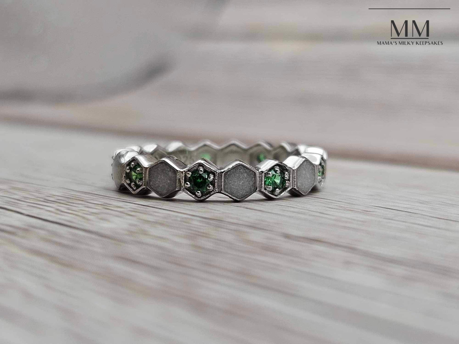 Breastmilk Hexagon Ring Cremation Hexagon Ring Keepsake Heart Hexagon Ring Sterling Silver Hexagon Ring, Hair Heart Hexagon Ring, Ash Heart Hexagon Ring, Umbilical Cord Heart Hexagon Ring, BreastmilkJewelry Hexagon Ring