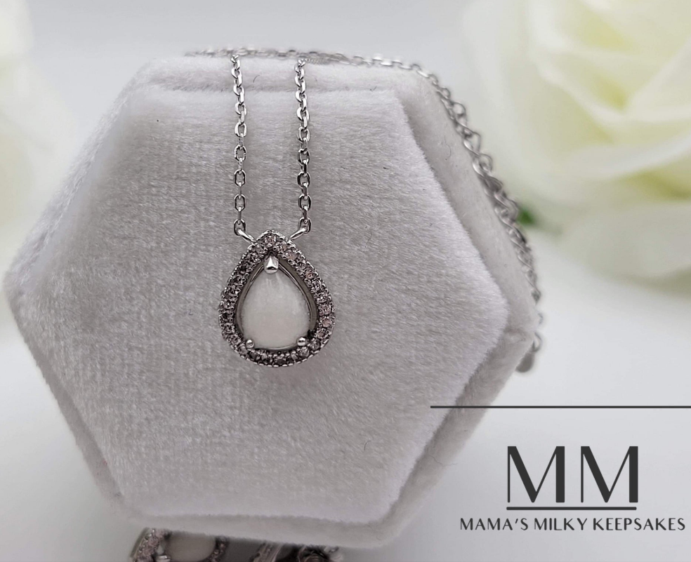 Breastmilk Pear Pendant, Cremation Pear Pendant, Keepsake Pear Pendant, Sterling Silver Pear Pendant, Hair Pear Pendant, Ash Pear Pendant, Umbilical Cord Pear Pendant, BreastmilkJewelry Pear Pendant