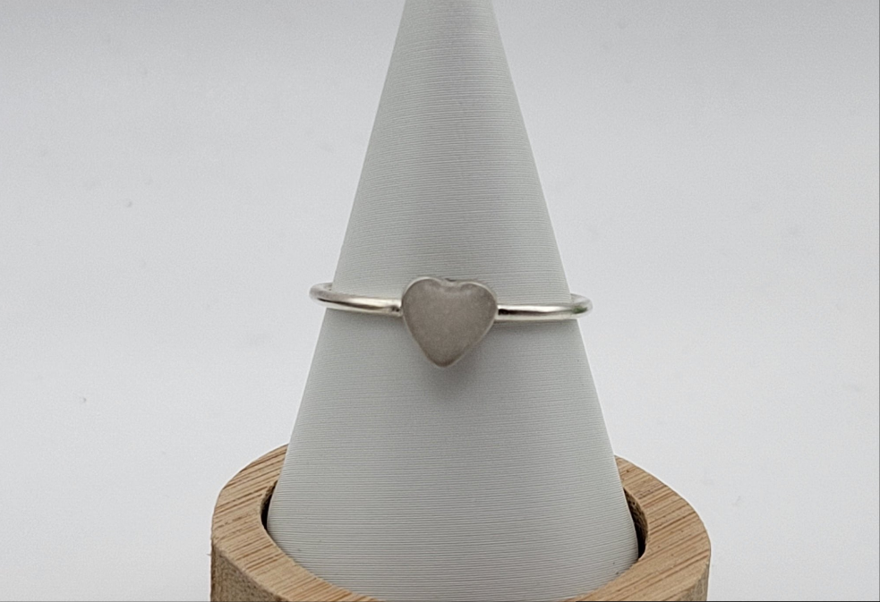 Breastmilk Heart Ring, Cremation Heart Ring, Keepsake Heart Ring, Sterling Silver Heart Ring, Hair Heart Ring, Ash Heart Ring, Umbilical Cord Heart Ring, BreastmilkJewelry Heart Ring
