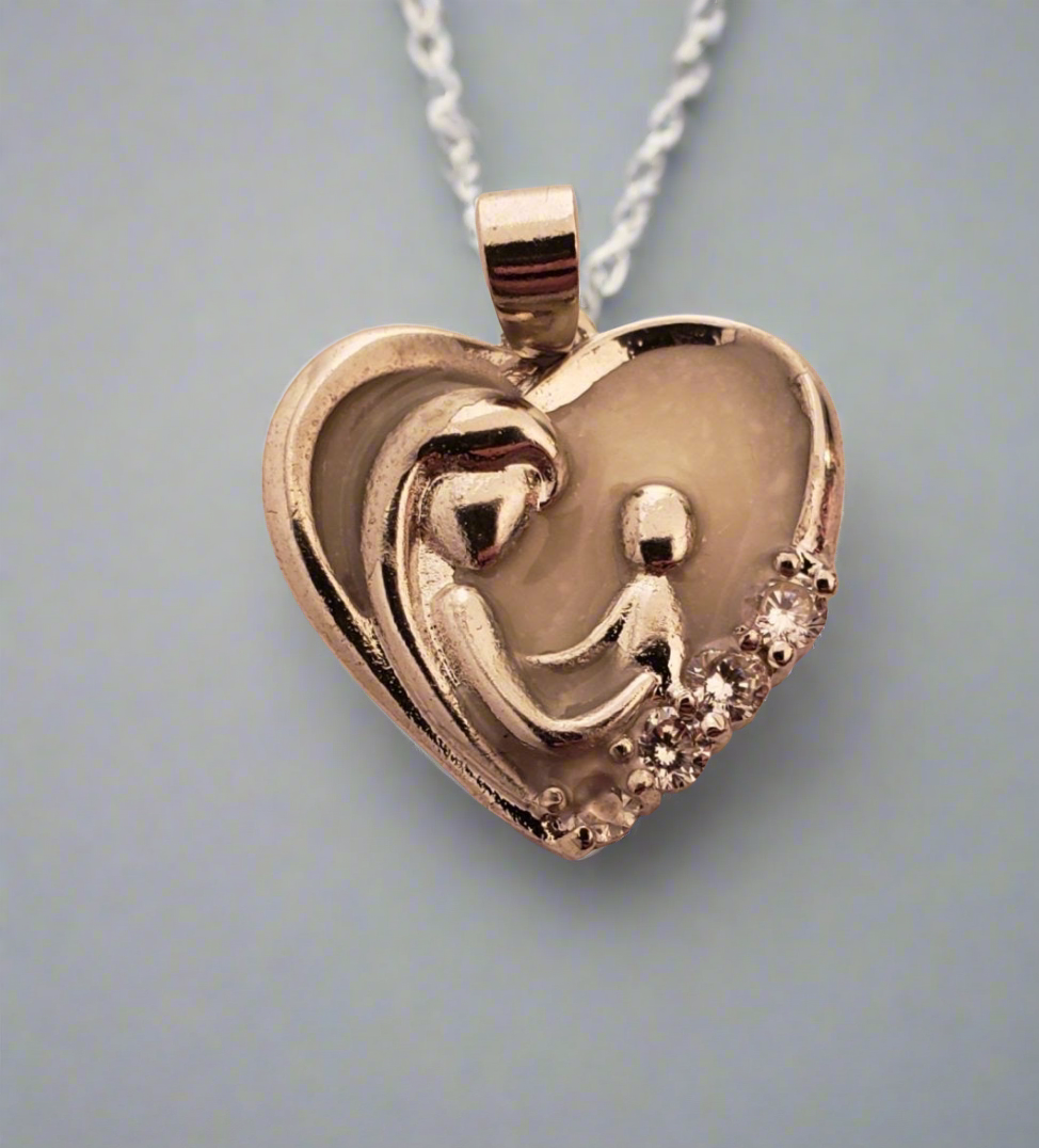 Mother and Child Necklace Pendant