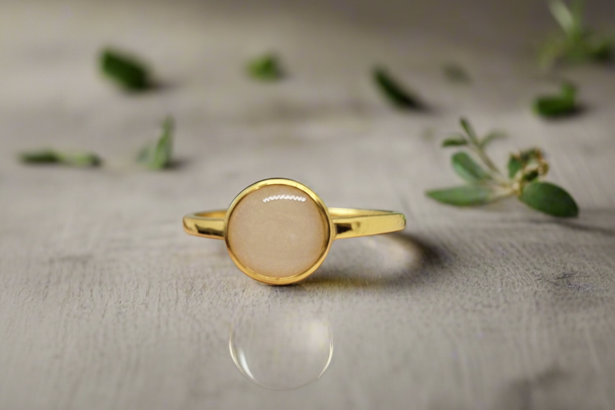 Breastmilk Round Ring, Cremation Round Ring, Keepsake Round Ring, Sterling Silver Round Ring, Hair Ring, Ash Ring, Umbilical Cord Ring, BreastmilkJewelry Round Ring