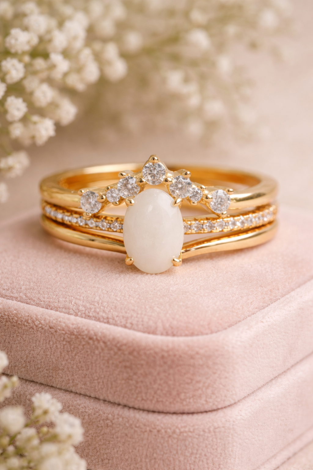Posie Oval Triple Stacking Ring