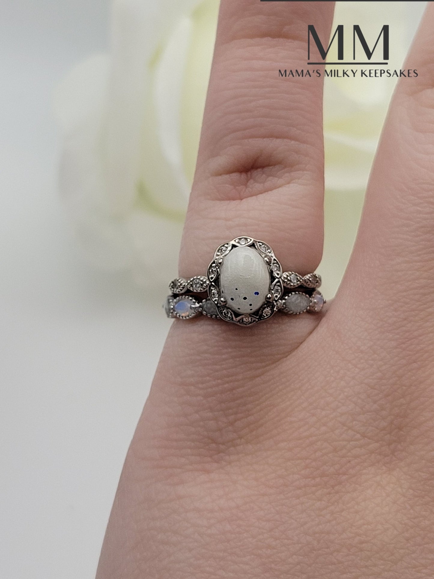 Breastmilk Oval Ring Cremation Oval Ring, Keepsake Oval Ring, Sterling Silver Oval Ring, Hair Oval Ring, Ash Oval Ring, Umbilical Cord Oval Ring, BreastmilkJewelry Oval Ring