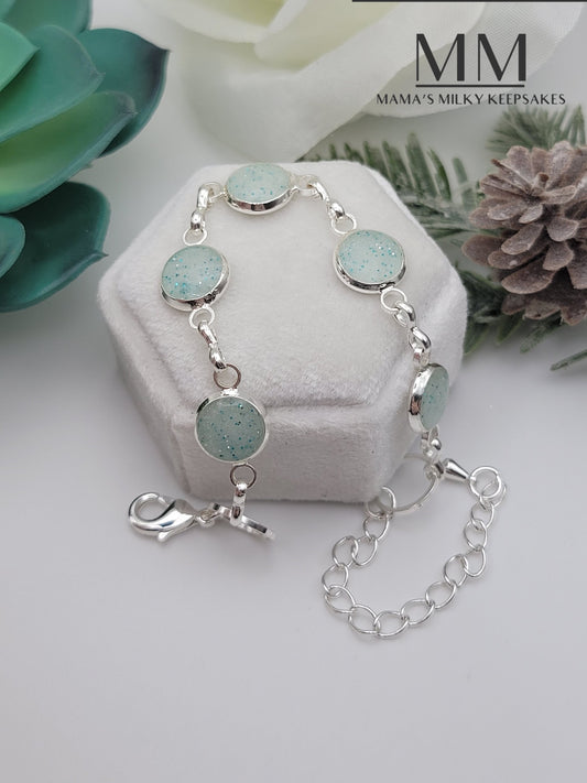 Breastmilk Round Bracelet,  Round Bracelet Sterling Silver Round Bracelet, Hair Round Bracelet ,  Ash round Bracelet, Umbilical Cord Round Bracelet, BreastmilkJewelry Round Bracelet