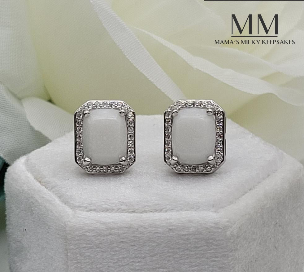 Breastmilk Rectangle Earrings, Cremation Rectangle Earrings, Keepsake Rectangle Earrings, Sterling Silver Rectangle Earrings, Hair Rectangle Earrings, Ash Rectangle Earrings, Umbilical Cord Rectangle Earrings, BreastmilkJewelry Rectangle EArrings