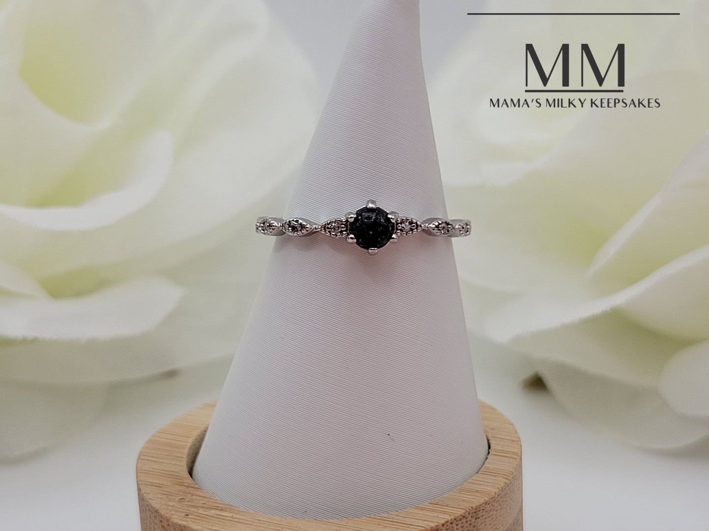 Breastmilk Round Ring, Cremation Round Ring, Keepsake Round Ring, Sterling Silver Round Ring, Hair Ring, Ash Ring, Umbilical Cord Ring, BreastmilkJewelry Round Ring, Solid 14K Gold Ring
