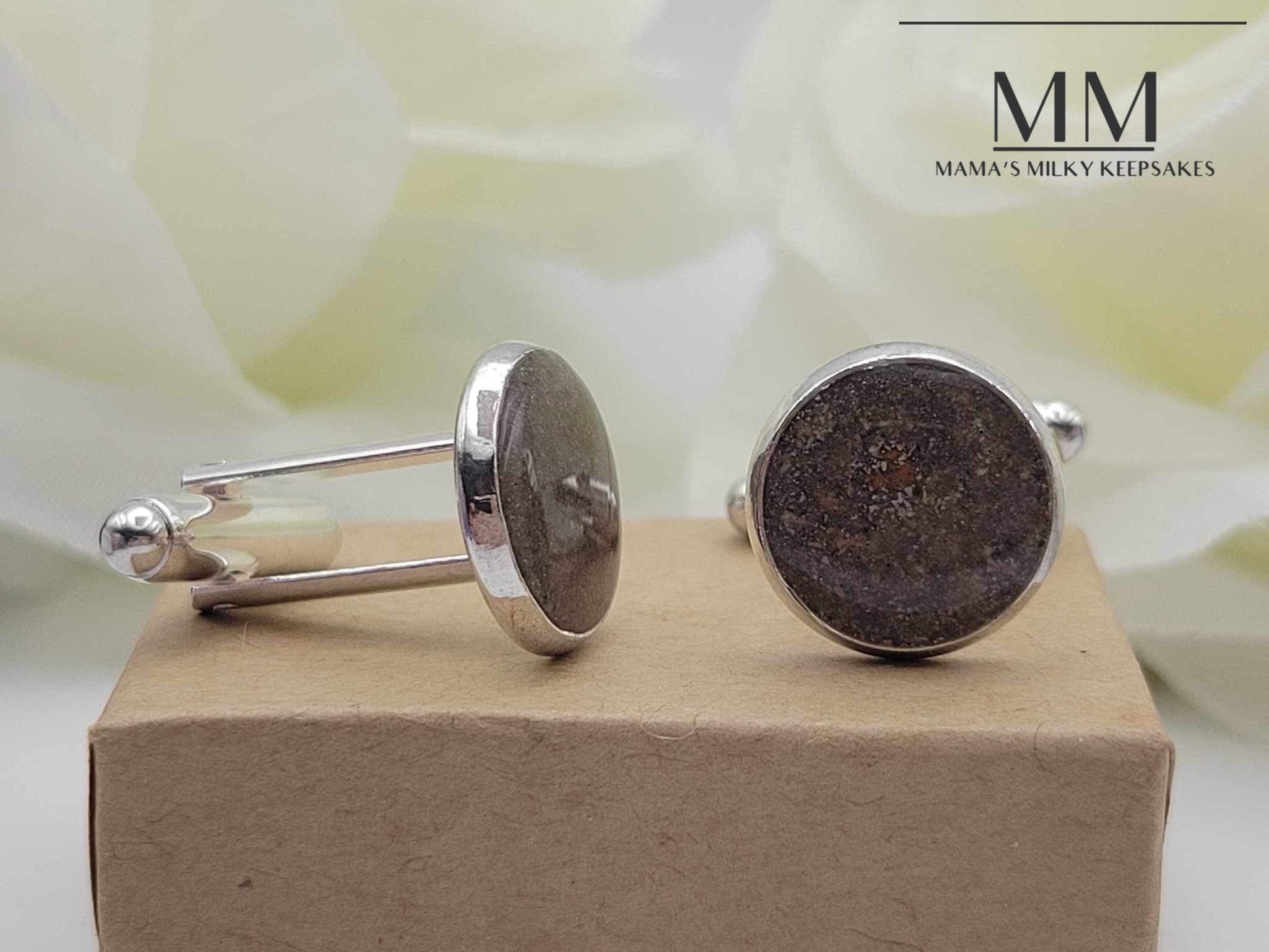 Breastmilk Round Cufflinks, Cremation Round Cufflinks , Keepsake Round Cufflinks, Sterling Silver Round cufflinks, Hair Round Cufflinks, Ash Round Cufflinks, Umbilical Cord Round Cufflinks, BreastmilkJewelry Round Cufflinks