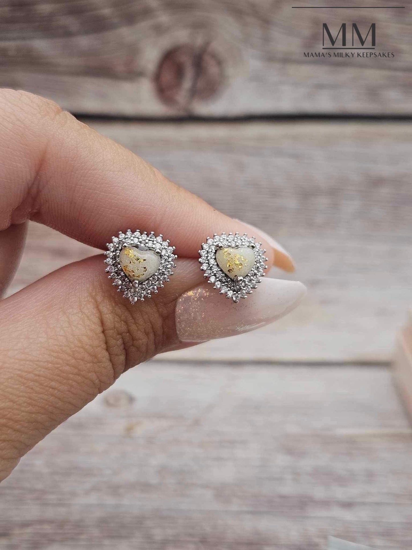 Breastmilk Heart Earrings, Cremation Heart Earrings, Keepsake Heart Earrings, Sterling Silver Heart Earrings, Hair Heart Earrings, Ash Heart Earrings, Umbilical Cord Heart Earrings, BreastmilkJewelry Heart EArrings