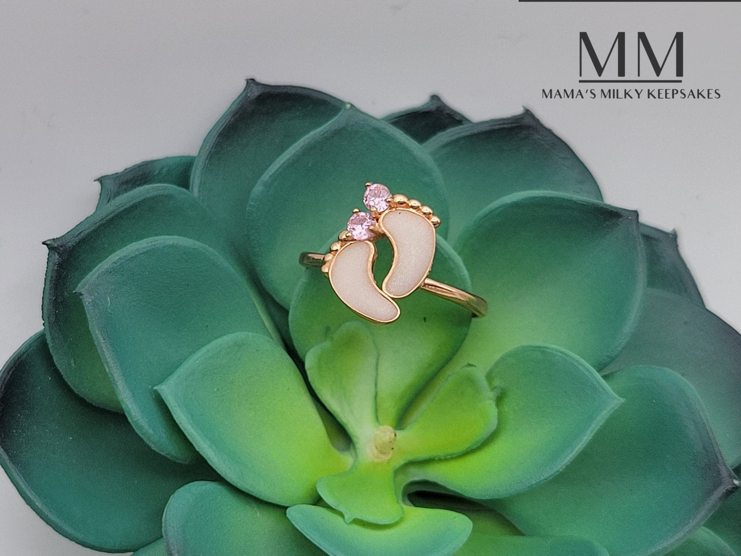 Breastmilk footprint ring, Cremation footprint ring, Keepsake footprint ring, Sterling Silver footprint ring, Hair footprint ring, Ash footprint ring, Umbilical Cord footprint Ring, BreastmilkJewelry footprint Ring