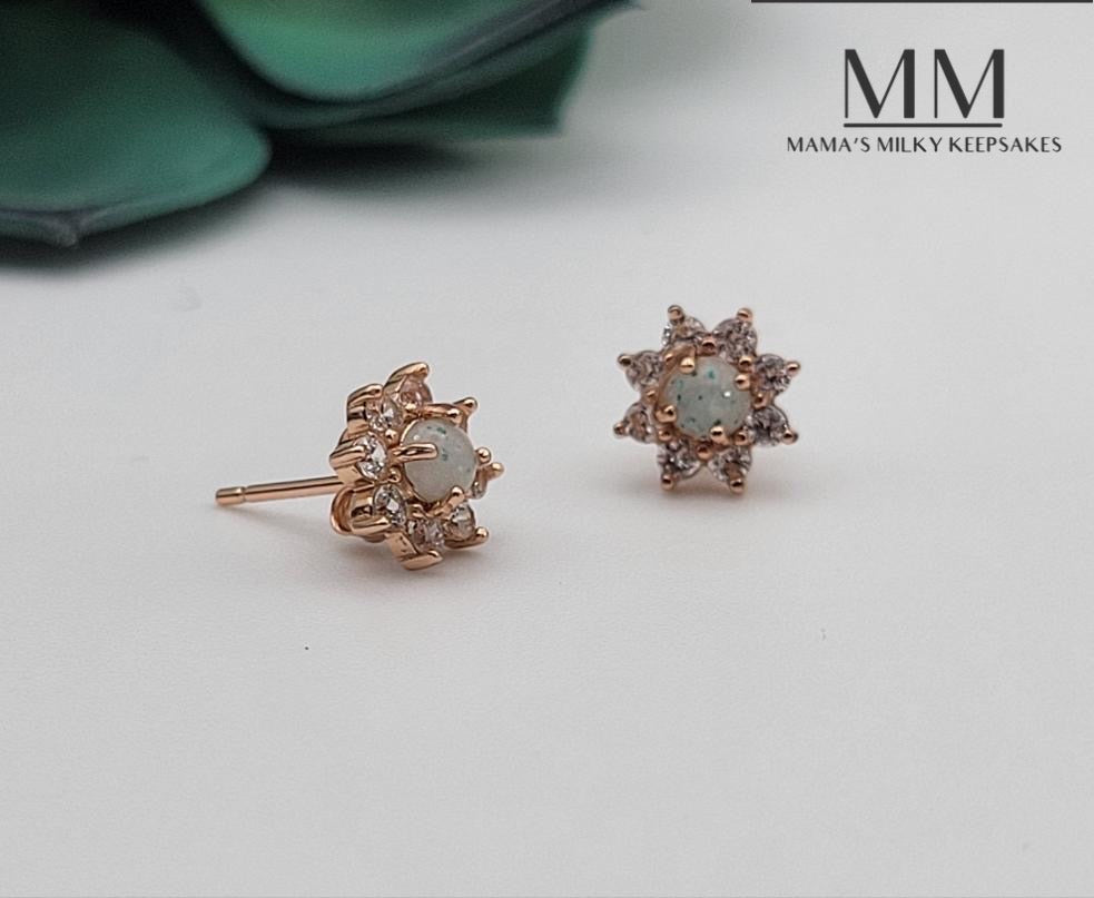 Breastmilk Round Earrings, Cremation Round Earrings, Keepsake Round Earrings, Sterling Silver Round Earrings, Hair Round Earrings, Ash Round Earrings, Umbilical Cord Round Earrings, BreastmilkJewelry Round Earrings