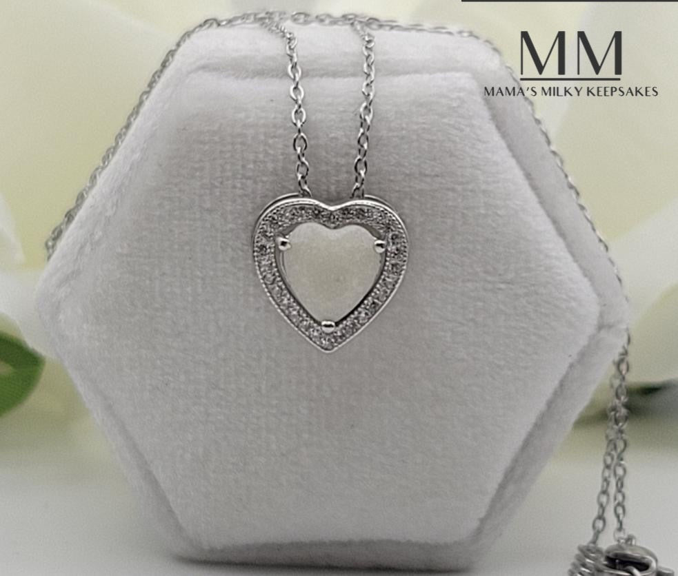 Breastmilk Heart Pendant, Cremation Heart Pendant, Keepsake Heart Pendant, Sterling Silver Heart Pendant, Hair Heart Pendant, Ash Heart Pendant, Umbilical Cord Heart Pendant, BreastmilkJewelry Heart Pendant