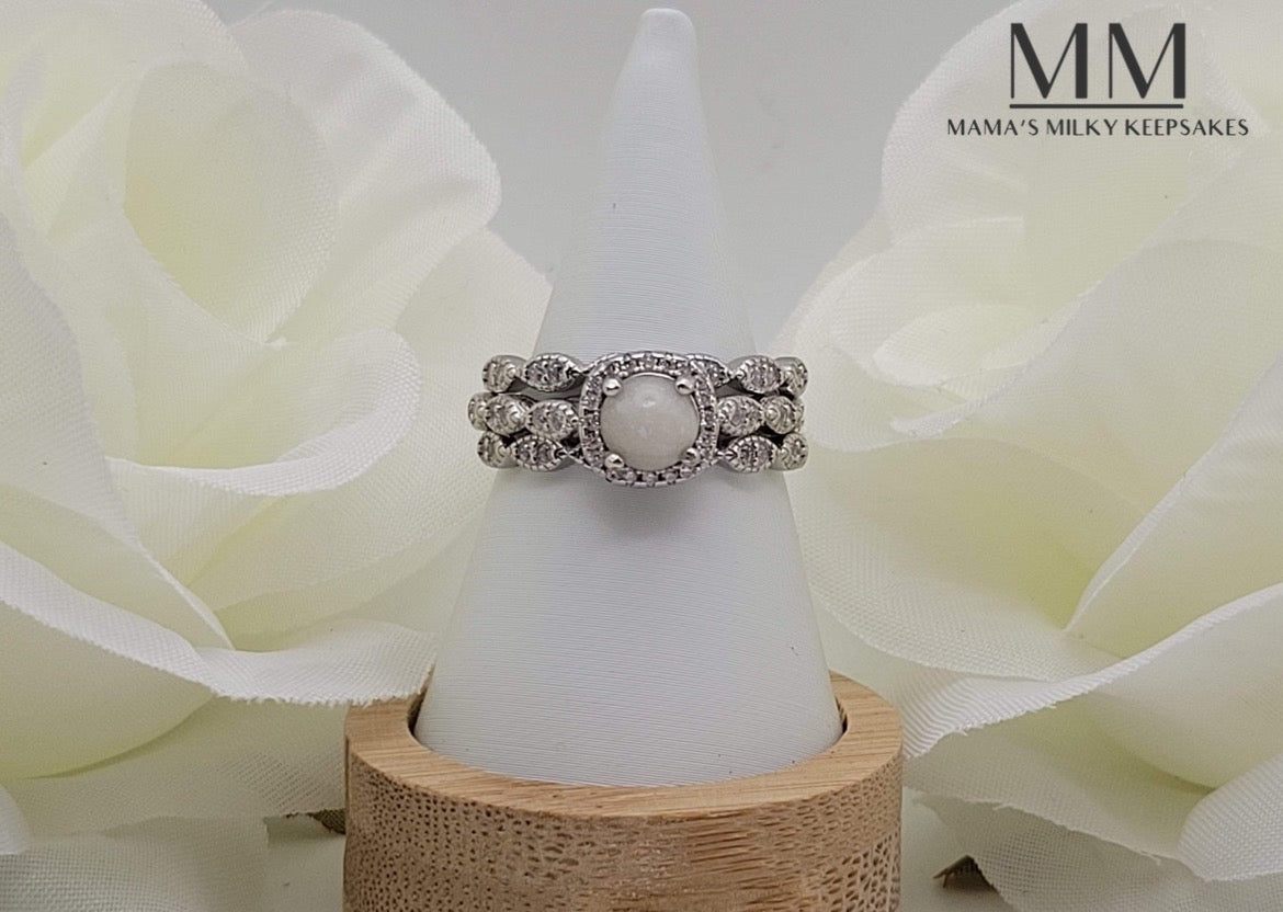 Breastmilk Round Ring Cremation Round Ring Keepsake Round Ring Sterling Silver Round Ring, Hair Heart Round Ring, Ash round Ring, Umbilical Cord, Round Ring BreastmilkJewelry Round Ring