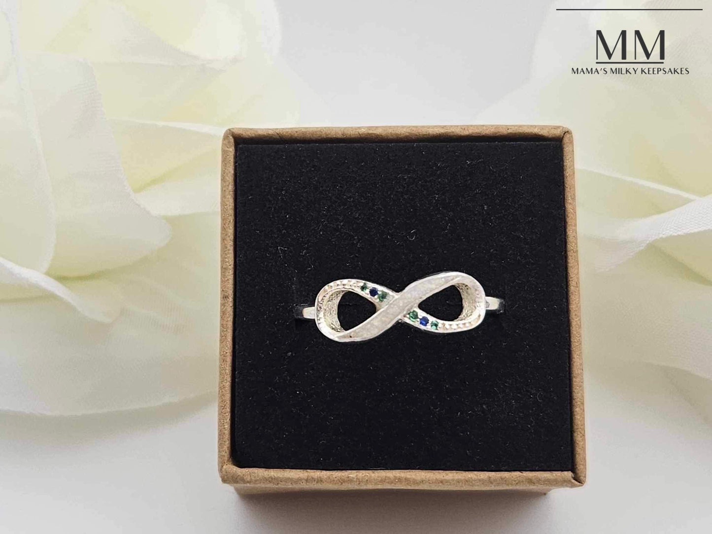 Breastmilk Infinity Ring
Cremation Infinity Ring Keepsake Infinity Ring
Sterling Silver Infinity Ring
Hair Infinity Ring, Ash Infinity Ring , Umbilical Cord Infinity Ring
BreastmilkJewelry Infinity Ring