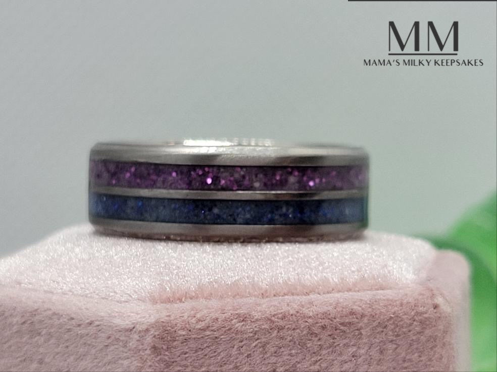 Breastmilk Mens Ring Cremation Mens Ring Keepsake Mens Ring Sterling Silver Mens Ring, Hair Heart Mens Ring, Ash Mens Ring, Umbilical Cord, Mens Ring BreastmilkJewelry Mens Ring