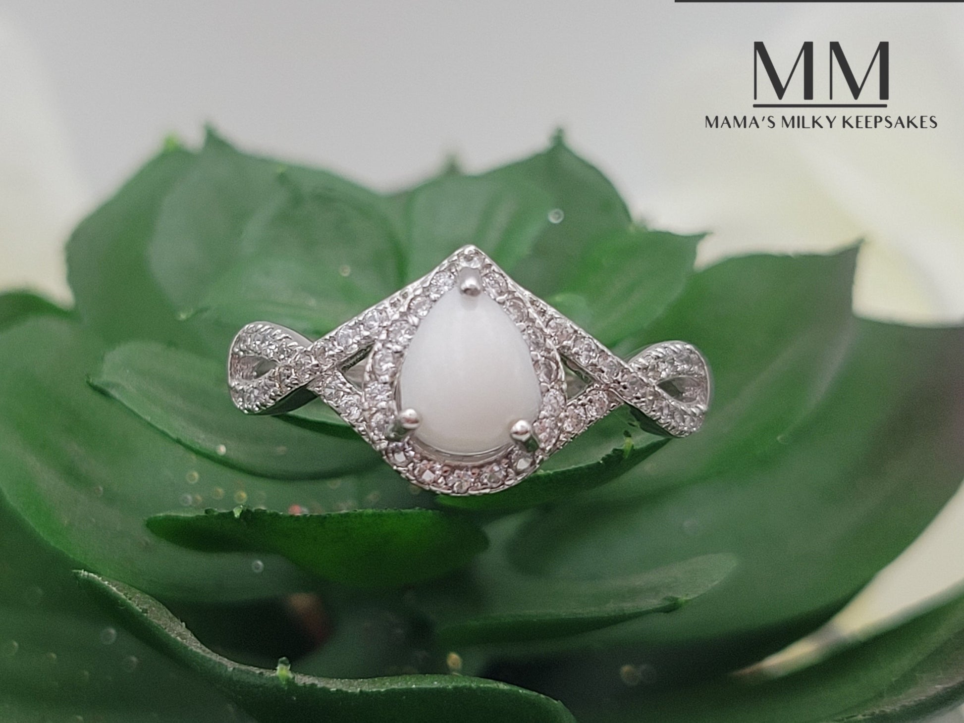 Breastmilk Pear Ring Cremation Pear Ring, Keepsake Pear Ring, Sterling Silver Pear Ring, Hair Pair Ring, Ash Pear Ring, Umbilical Cord Pear Ring, BreastmilkJewelry Pear Ring