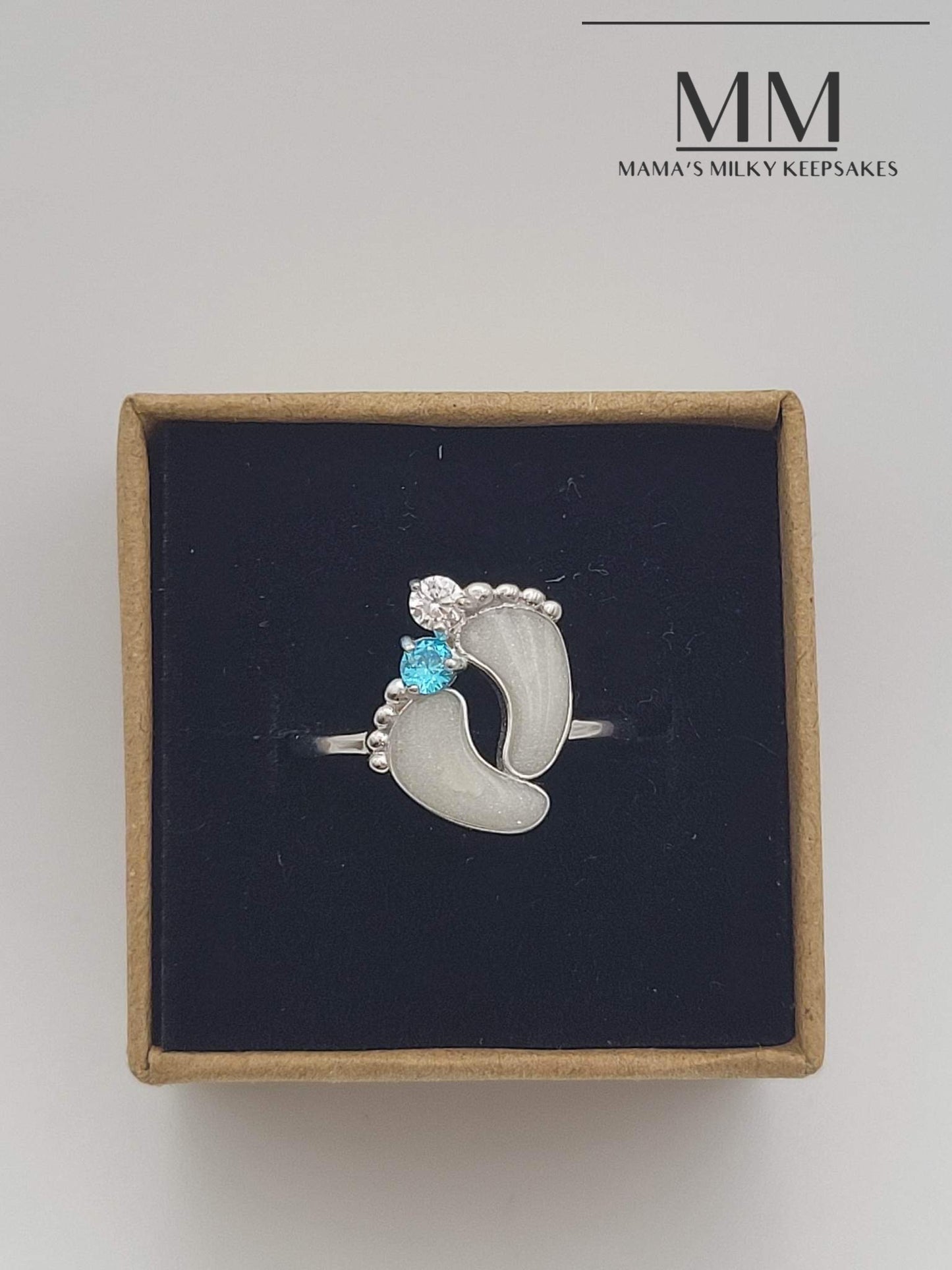 Breastmilk footprint ring, Cremation footprint ring, Keepsake footprint ring, Sterling Silver footprint ring, Hair footprint ring, Ash footprint ring, Umbilical Cord footprint Ring, BreastmilkJewelry footprint Ring