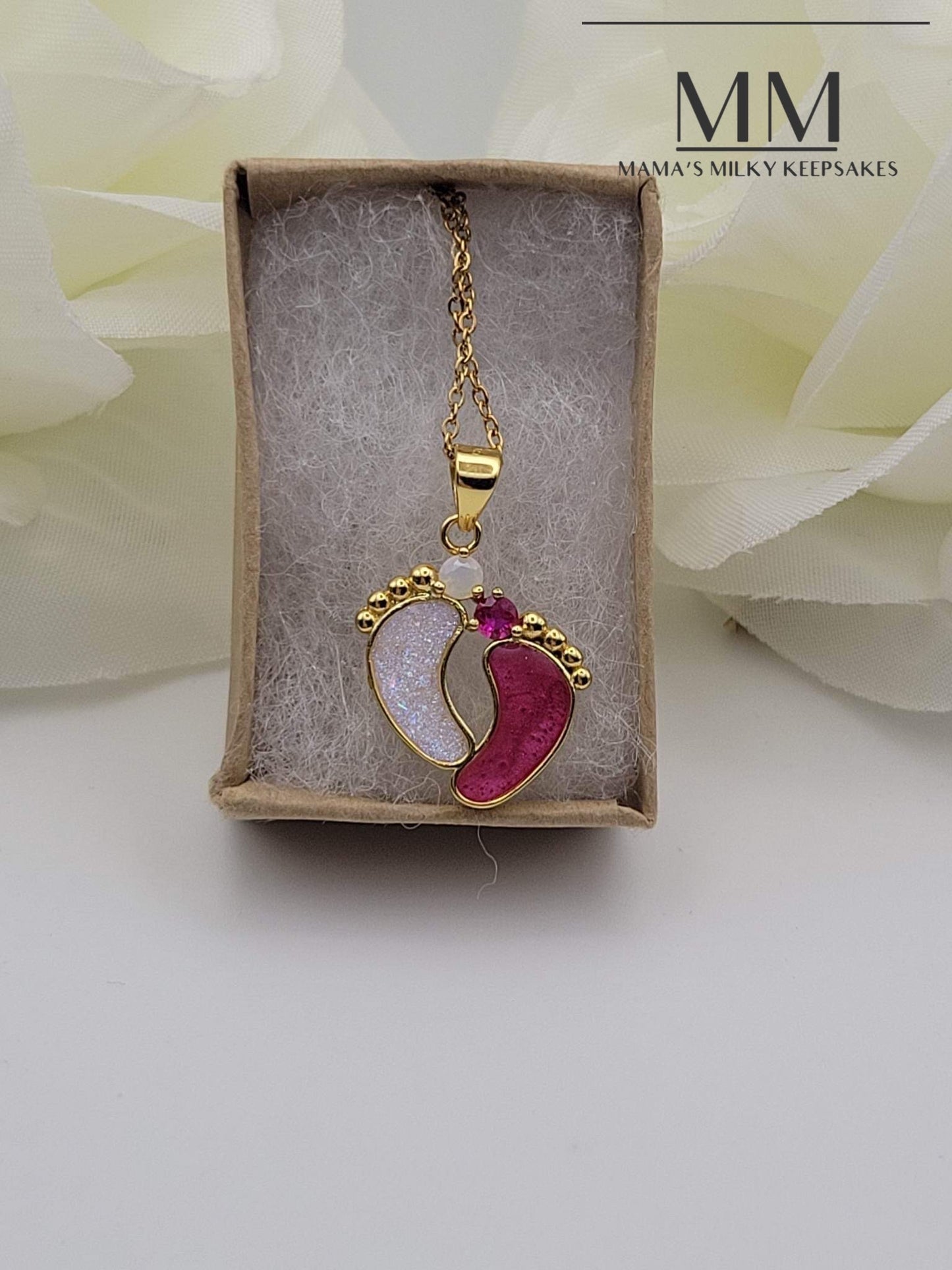 Two Feet Birthstone Pendant DIY