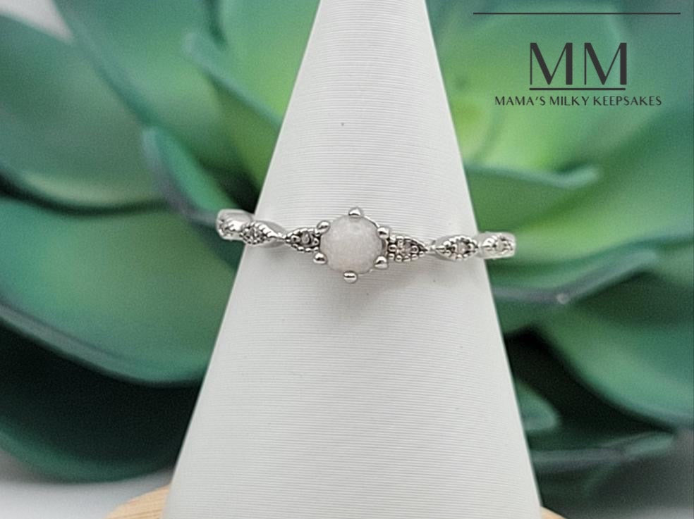 Breastmilk Round Ring, Cremation Round Ring, Keepsake Round Ring, Sterling Silver Round Ring, Hair Ring, Ash Ring, Umbilical Cord Ring, BreastmilkJewelry Round Ring