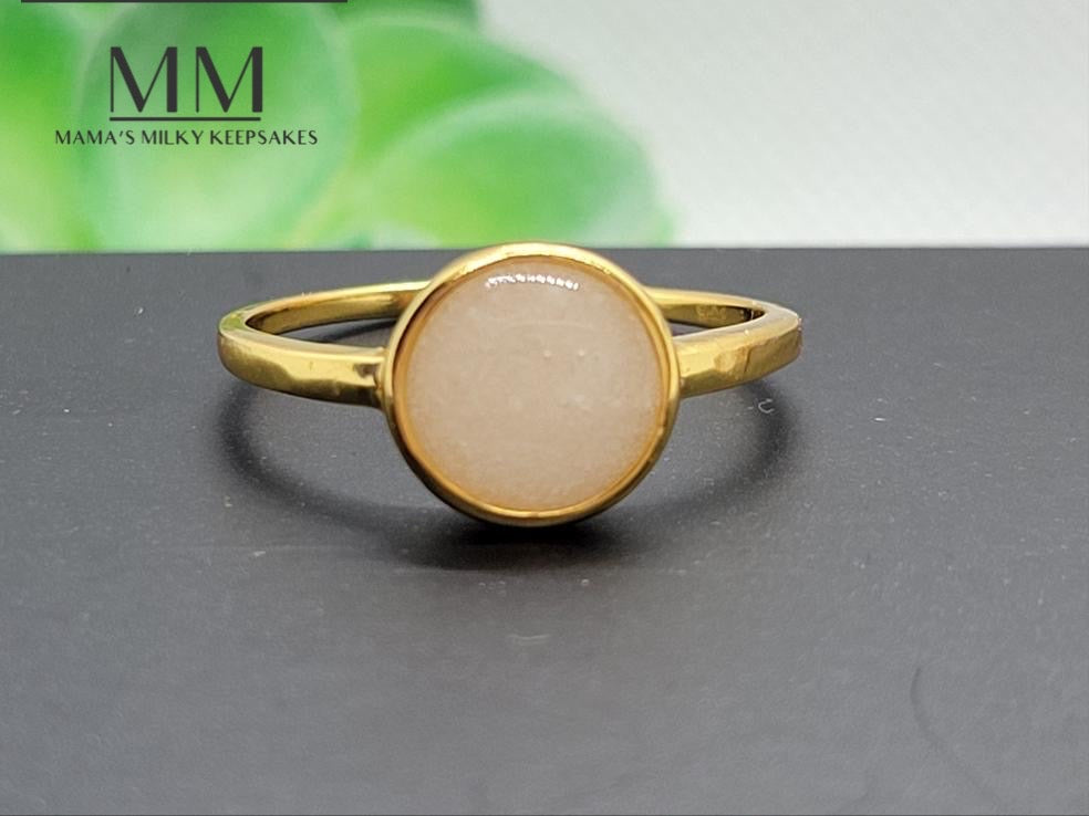Breastmilk Round Ring, Cremation Round Ring, Keepsake Round Ring, Sterling Silver Round Ring, Hair Ring, Ash Ring, Umbilical Cord Ring, BreastmilkJewelry Round Ring