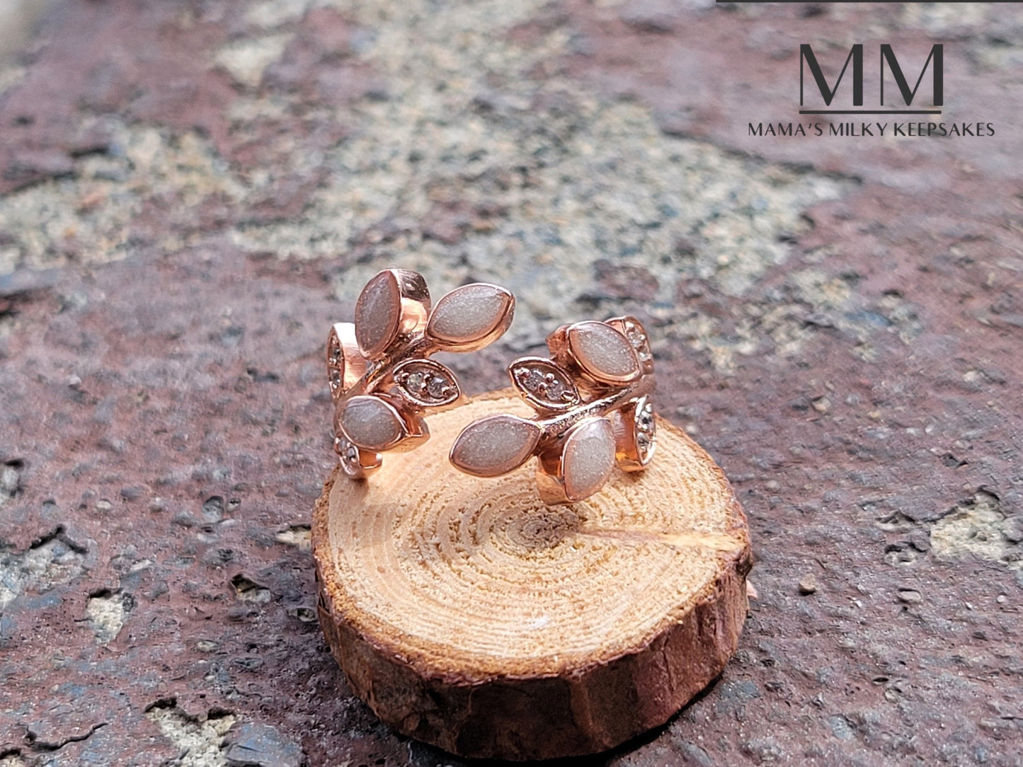 Breastmilk Leaf Ring Cremation Leaf Ring, Keepsake Leaf ring, Sterling Silver Leaf Ring, Hair Leaf Ring, Ash Leaf Ring, Umbilical Cord Leaf Ring, BreastmilkJewelry Leaf Ring