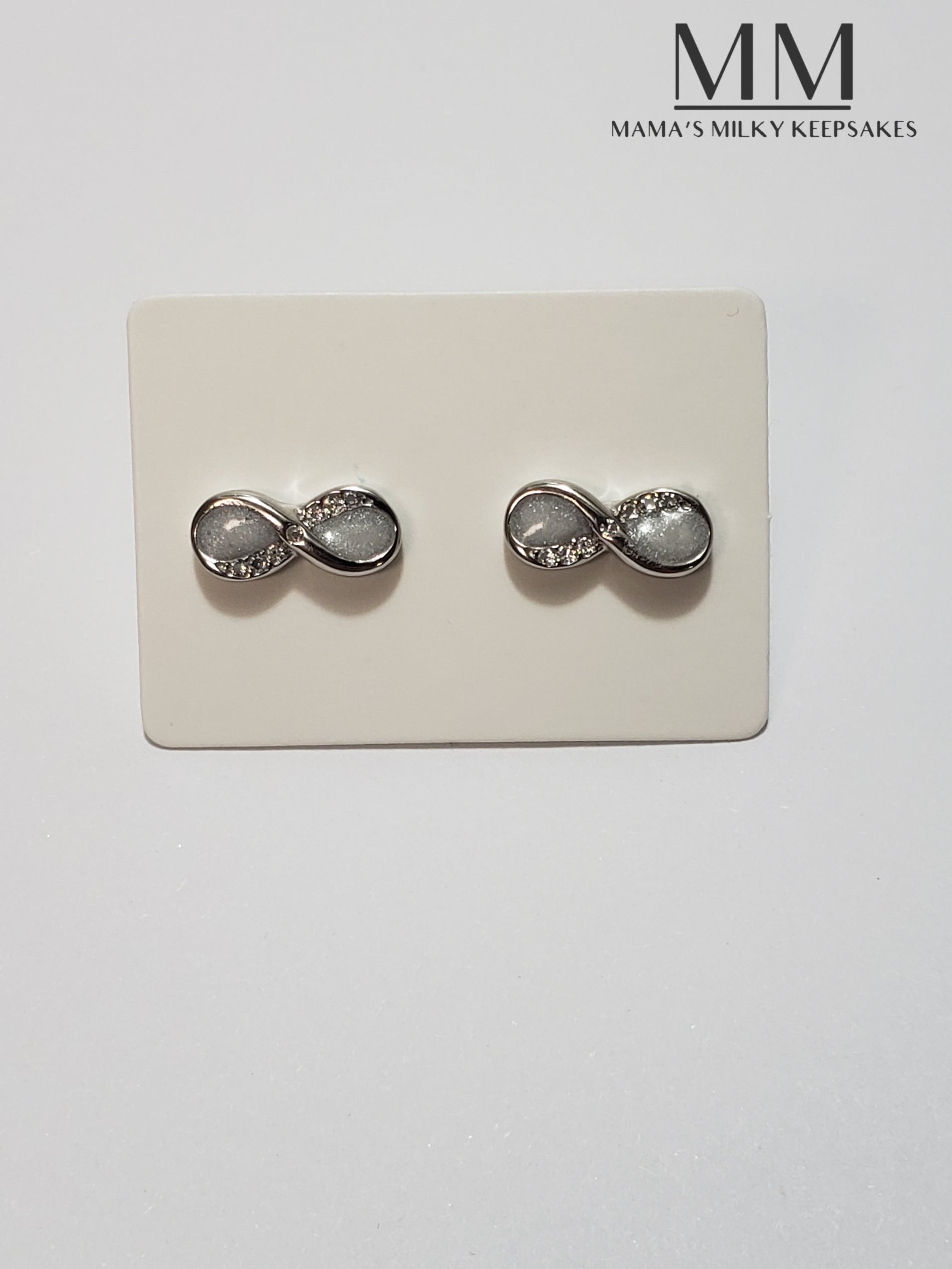 Breastmilk Infinity Earrings
Cremation Infinity Earrings Keepsake Infinity Earrings
 Sterling Silver Infinity Earrings
Hair Infinity Earrings, Ash Infinity Earrings , Umbilical Cord Infinity Earrings
BreastmilkJewelry Infinity Earrings