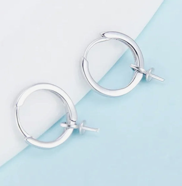 Hanging Pearl Endless Hoop Earrings
