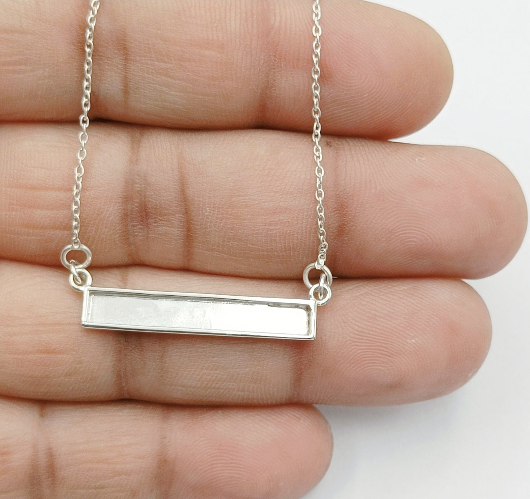 Breastmilk bar necklace , Cremation bar necklace, Keepsake bar necklace, Sterling Silver bar necklace, Hair bar necklace, Ash bar necklace, Umbilical Cord bar necklace, BreastmilkJewelry bar necklace