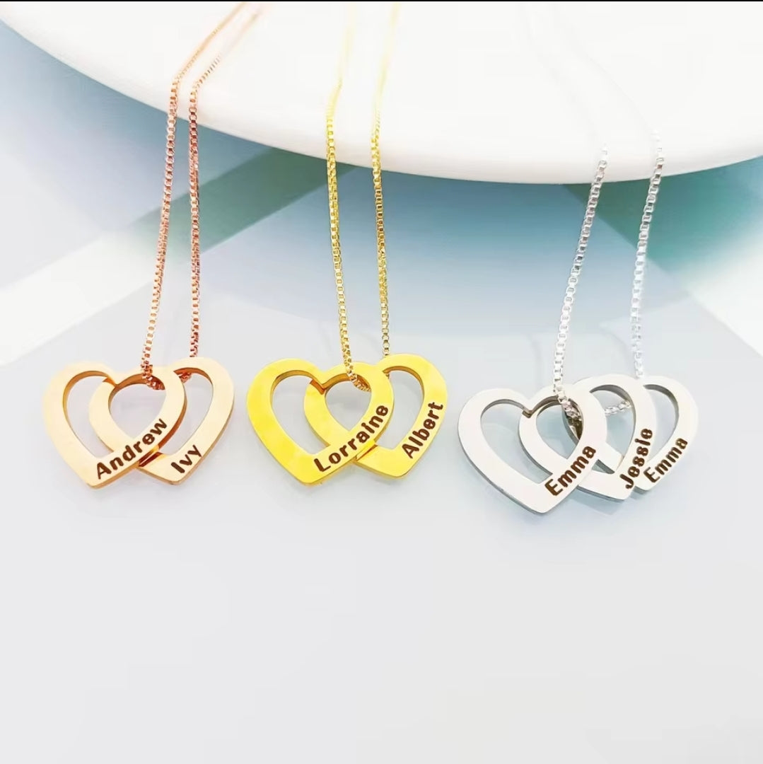 Engraved Hearts Necklace
