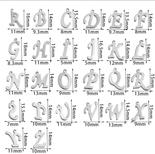 Letter Charm NO INCLUSIONS