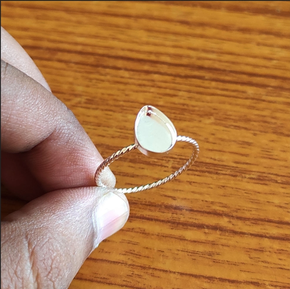 Breastmilk Pear Ring Cremation Pear Ring, Keepsake Pear Ring, Sterling Silver Pear Ring, Hair Pair Ring, Ash Pear Ring, Umbilical Cord Pear Ring, BreastmilkJewelry Pear Ring