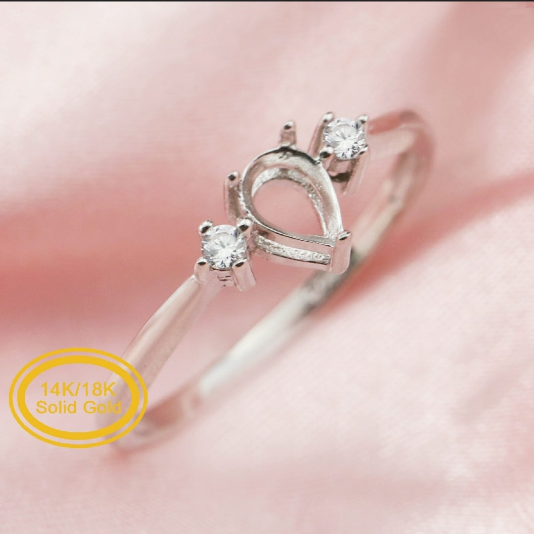 Breastmilk Pear Ring, Cremation Pear Ring, Keepsake Pear Ring, Sterling Silver Pear Ring, Hair Pear Ring, Ash Pear Ring, Umbilical Cord Pear Ring, BreastmilkJewelry Pear Ring