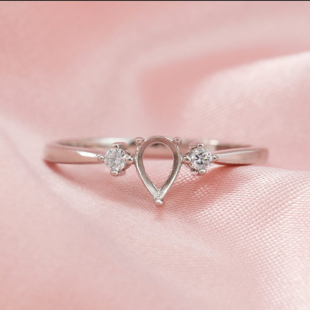 Breastmilk Pear Ring, Cremation Pear Ring, Keepsake Pear Ring, Sterling Silver Pear Ring, Hair Pear Ring, Ash Pear Ring, Umbilical Cord Pear Ring, BreastmilkJewelry Pear Ring