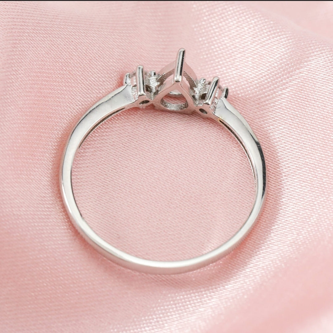 Breastmilk Pear Ring, Cremation Pear Ring, Keepsake Pear Ring, Sterling Silver Pear Ring, Hair Pear Ring, Ash Pear Ring, Umbilical Cord Pear Ring, BreastmilkJewelry Pear Ring