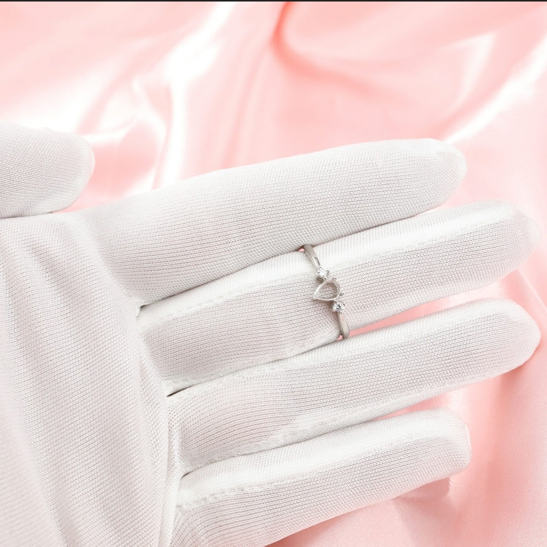 Breastmilk Pear Ring, Cremation Pear Ring, Keepsake Pear Ring, Sterling Silver Pear Ring, Hair Pear Ring, Ash Pear Ring, Umbilical Cord Pear Ring, BreastmilkJewelry Pear Ring