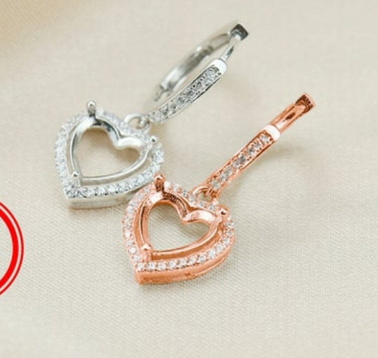 breastmilk and cremation jewelry, breastmilk earrings, heart earrings, sterling silver earrings, inclusion earrings, milk earrings, keepsake earrings