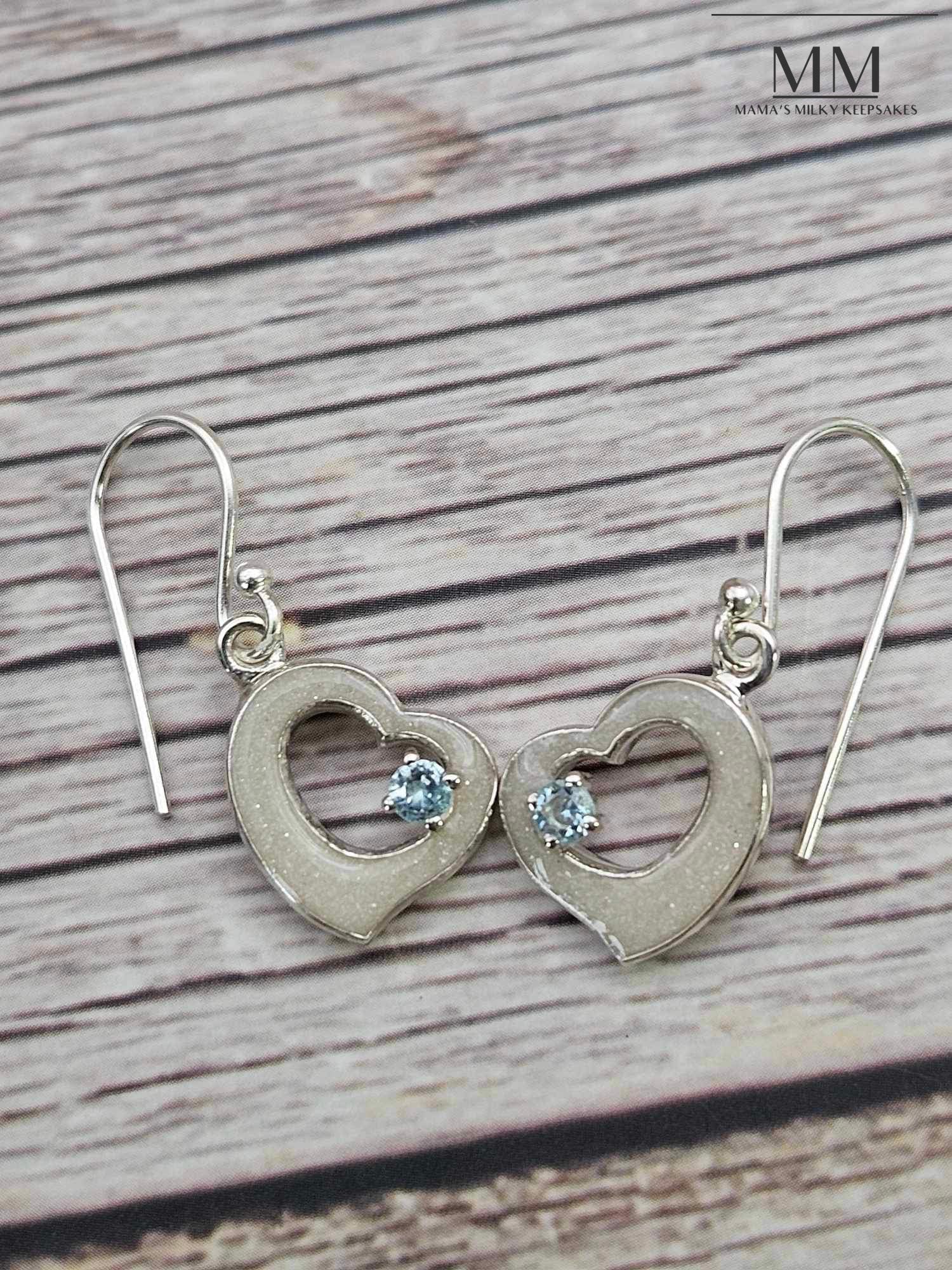 Breastmilk Heart earrings Cremation Heart earrings, Keepsake Heart earrings, Sterling Silver Heart earrings, Hair Heart earrings, Ash Heart earrings, Umbilical Cord Heart earrings, BreastmilkJewelryearrings Ring