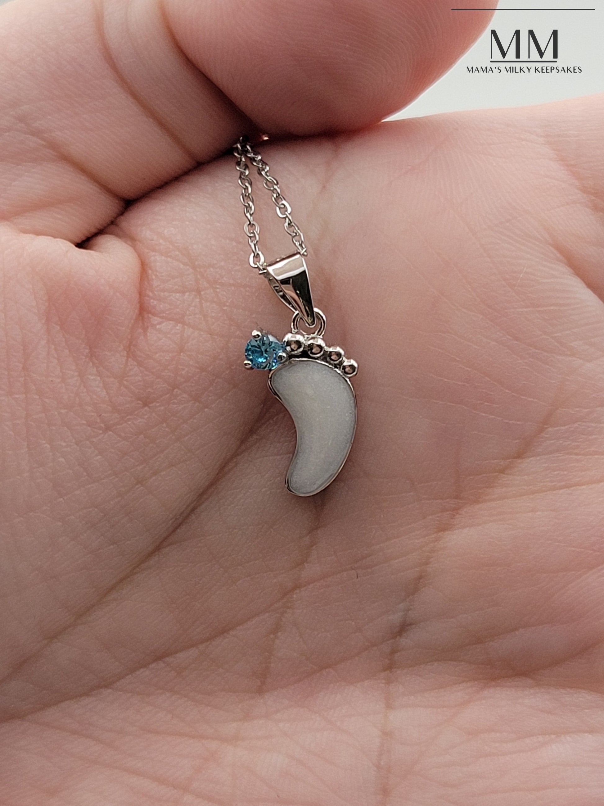 Breastmilk footprint Pendant, Cremation footprint Pendant, Keepsake footprint Pendant, Sterling Silver footprint Pendant, Hair footprint Pendant, Ash footprint Pendant, Umbilical Cord footprint Pendant, BreastmilkJewelry footprint Pendant