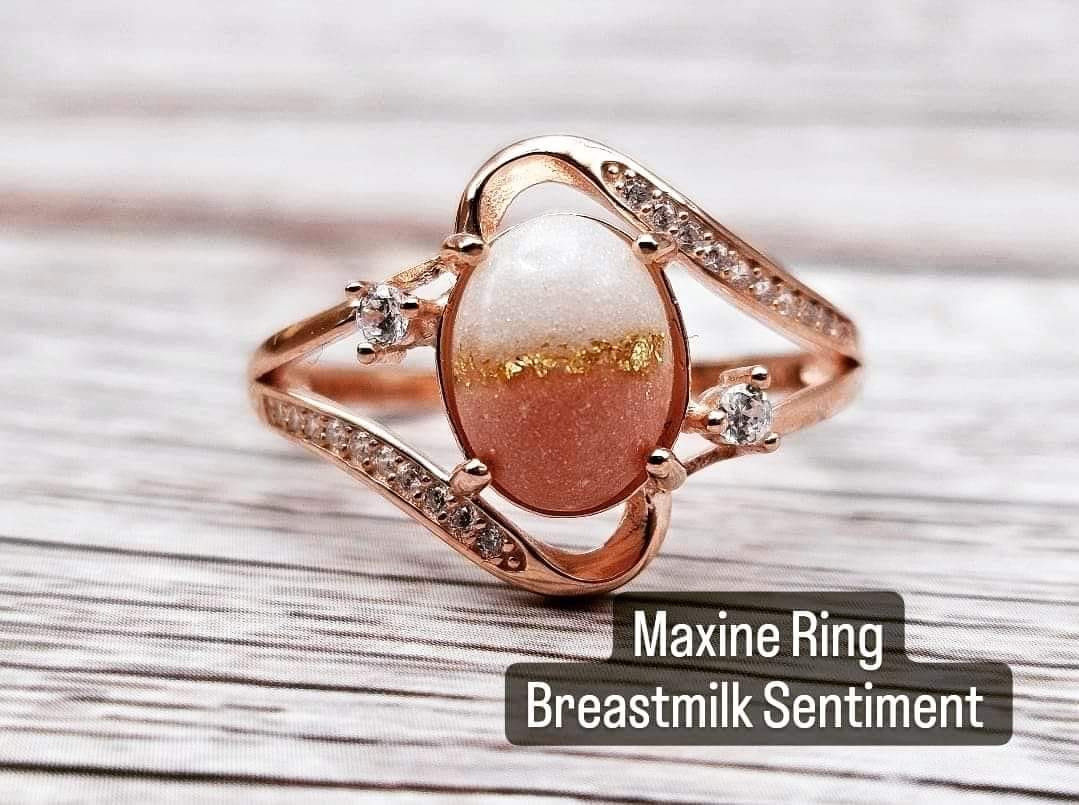 Lilac Breastmilk Ring 14K White Gold