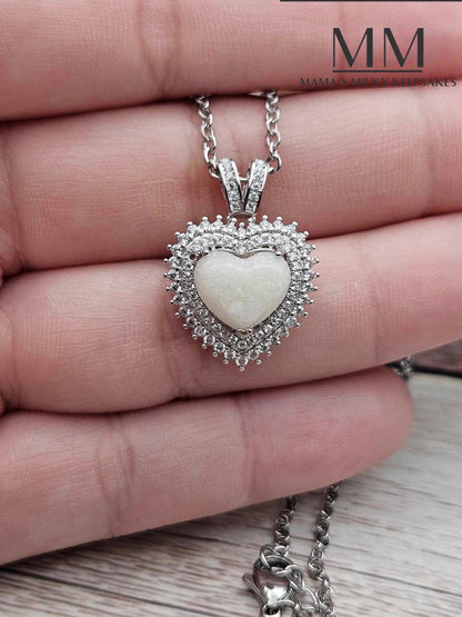 Breastmilk Heart Pendant, Cremation Heart Pendant, Keepsake Heart Pendant, Sterling Silver Heart Pendant, Hair Heart Pendant, Ash Heart Pendant, Umbilical Cord Heart Pendant, BreastmilkJewelry Heart Pendant