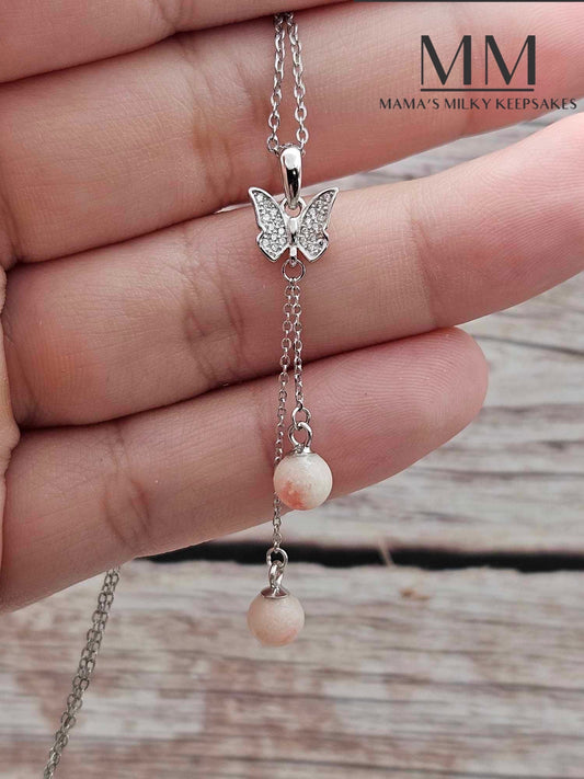Breastmilk Butterfly Pendant, Cremation Butterfly Pendant, Keepsake Butterfly Pendant, Sterling Silver Butterfly Pendant, Hair Butterfly Pendant, Ash Butterfly Pendant, Umbilical Cord Butterfly Pendant, BreastmilkJewelry Butterfly Pendant