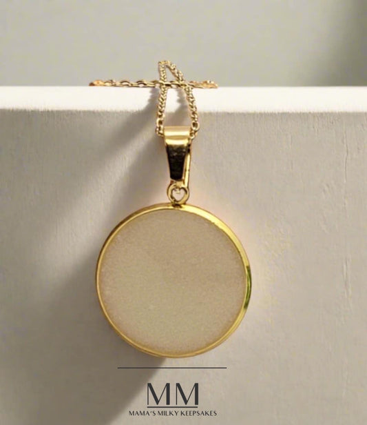 Breastmilk Round Pendant, Cremation Round Pendant, Keepsake Round Pendant, Sterling Silver Round Pendant, Hair Pendant, Ash Pendant, Umbilical Cord Pendant, BreastmilkJewelry Round Pendant 