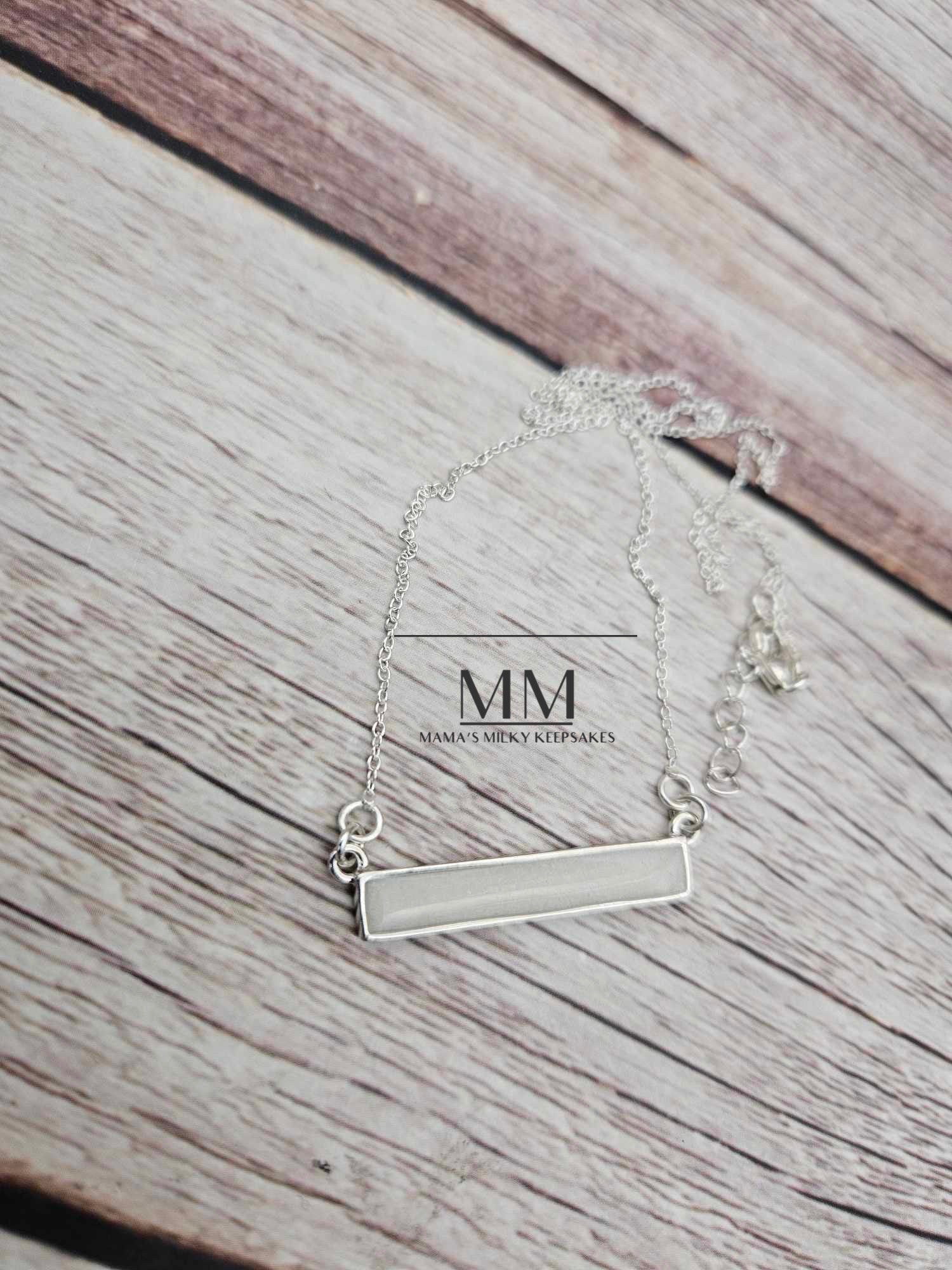 Breastmilk  bar necklace , Cremation bar necklace, Keepsake bar necklace, Sterling Silver bar necklace, Hair bar necklace, Ash bar necklace, Umbilical Cord bar necklace, BreastmilkJewelry bar necklace