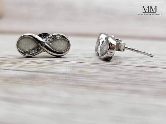 Breastmilk Infinity Earrings
Cremation Infinity Earrings Keepsake Infinity Earrings
 Sterling Silver Infinity Earrings
Hair Infinity Earrings, Ash Infinity Earrings , Umbilical Cord Infinity Earrings
BreastmilkJewelry Infinity Earrings
